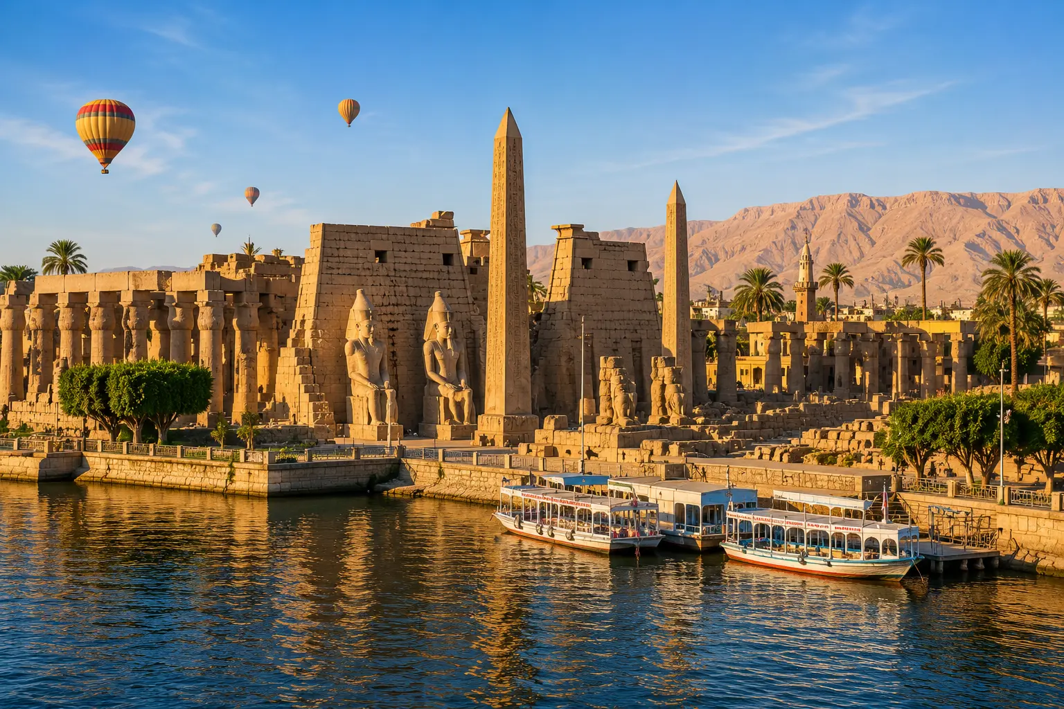 Luxor Tempel und Nilansicht in Oberägypten